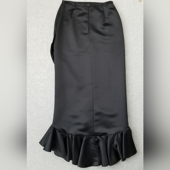 Kay Unger 8 Satin Tulip Ruffle Maxi Whimsigoth Vamp Skirt Formal Party HOCO VTG - Picture 11 of 15